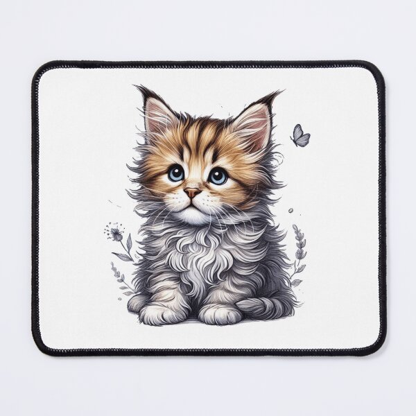 Item preview, Cute main coon kitten with flowers designed and sold by nicnacc.