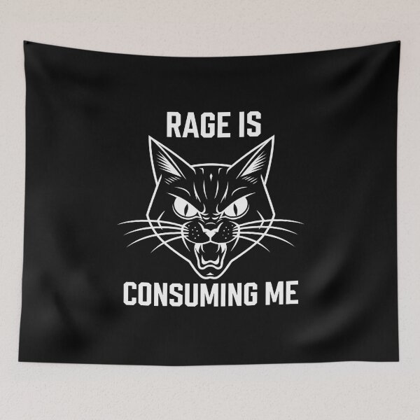 Item preview, Rage is Consuming Me Cat - Perfect gift for cat lovers and anyone who embraces their fiery side with a sense of humor. designed and sold by ZyziowskyArt.