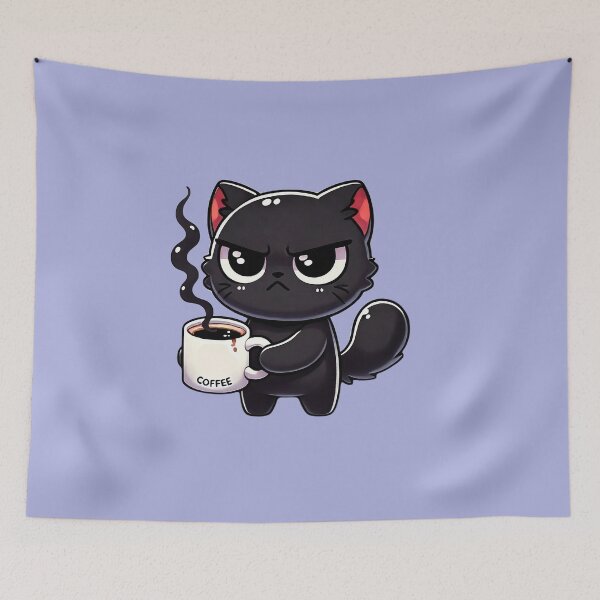 Item preview, Grumpy Cat Drinking Coffee designed and sold by Lorefinder.