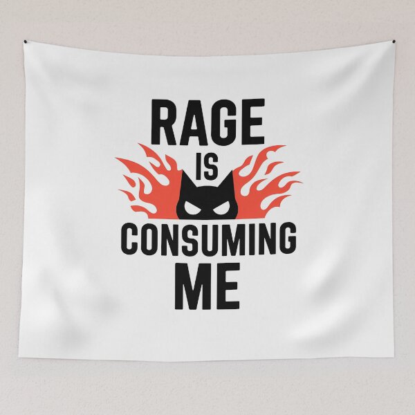 Item preview, Rage is Consuming Me Cat - Perfect gift for cat lovers and anyone who embraces their fiery side with a sense of humor. designed and sold by ZyziowskyArt.