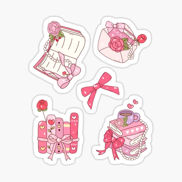 Item preview, Book Aesthetic Pink Bookish Pack 2 Valentine's Day For Book Lovers Gift Ideas For Her designed and sold by StickyBook.