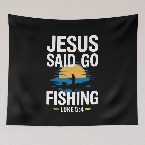 Item preview, Jesus Said Go Fishing Luke 5:4 - Christian Fisherman Design designed and sold by Karsten Stier.