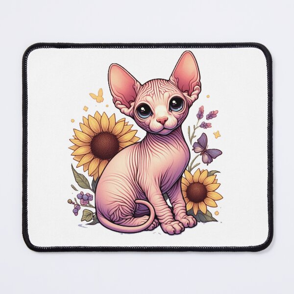 Item preview, Adorable sphinx kitten with sunflowers designed and sold by nicnacc.