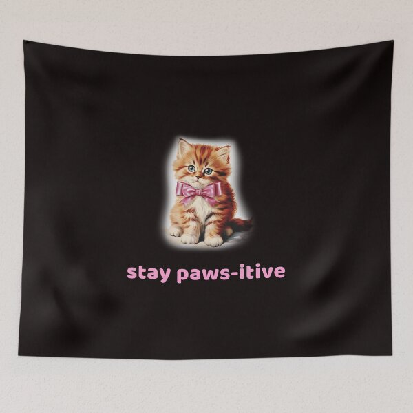 Item preview, stay paws-itive pink coquette bow aesthetic designed and sold by Texasgal15.