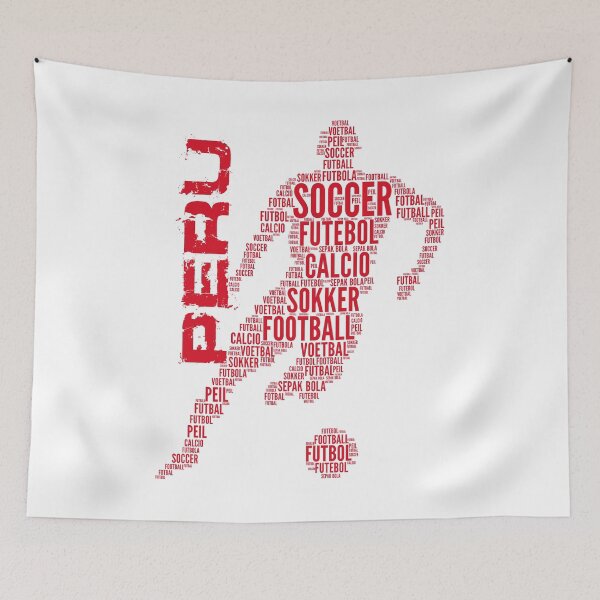 Item preview, Peru Football Typography designed and sold by goodspy.
