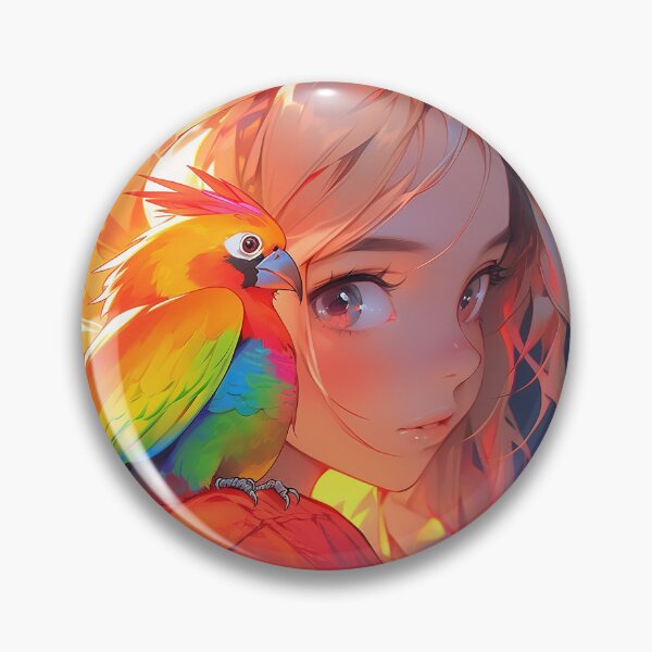 Item preview, Tropical Parrot and Anime Girl designed and sold by bubblegoth.