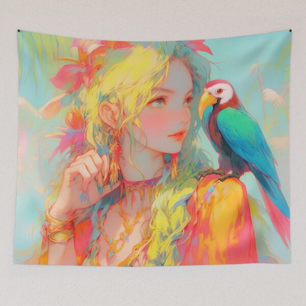 Item preview, Floral Pirate Anime Girl designed and sold by bubblegoth.