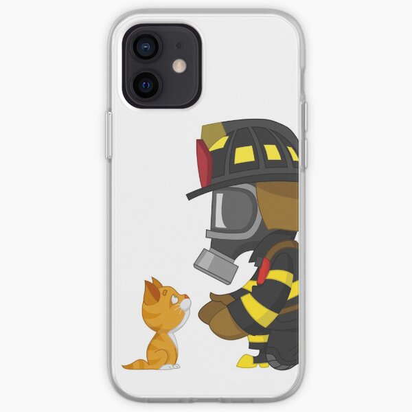Firefighter rescues kitten iPhone Soft Case