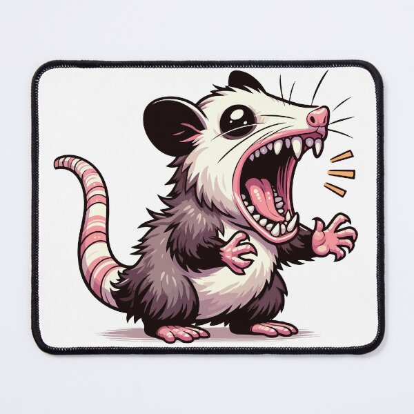 Item preview, Screaming cartoon opossum designed and sold by DuskTillDown.