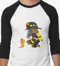 Feuerwehrmann rettet Kätzchen Baseballshirt für Männer