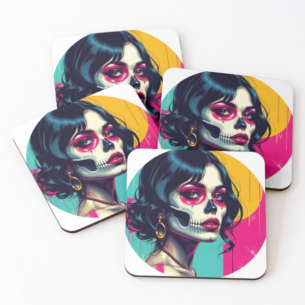 Item preview, 80s, pinup, glamor, pretty, woman, girl power, 80s skull, sugar skull, pretty skull, dia de los muertos, pretty dia de los muertos designed and sold by SavageLegion.