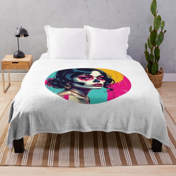 Item preview, 80s, pinup, glamor, pretty, woman, girl power, 80s skull, sugar skull, pretty skull, dia de los muertos, pretty dia de los muertos designed and sold by SavageLegion.