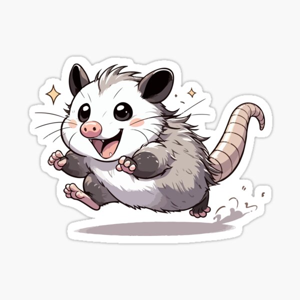 Artikel-Vorschau von Niedliches Cartoon-Opossum rennen, designt und verkauft von DuskTillDown.