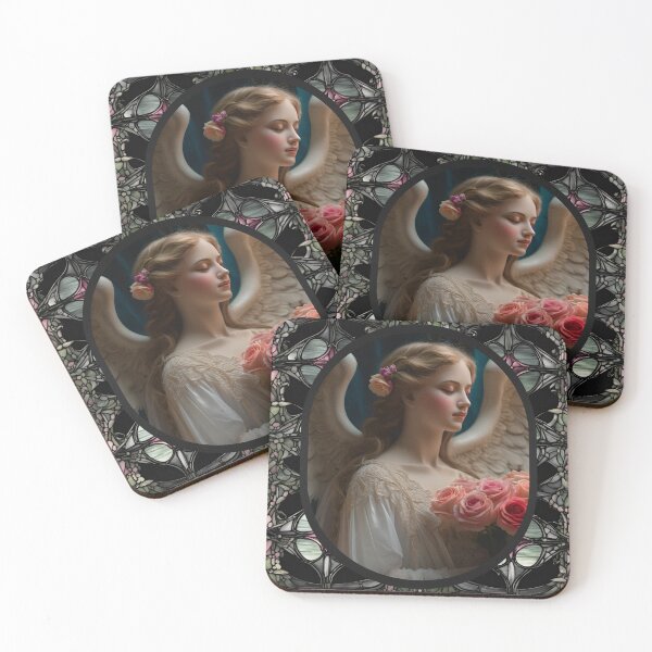 Item preview, Victorian Gothic Angel on Stained Glass designed and sold by dreamparlor.