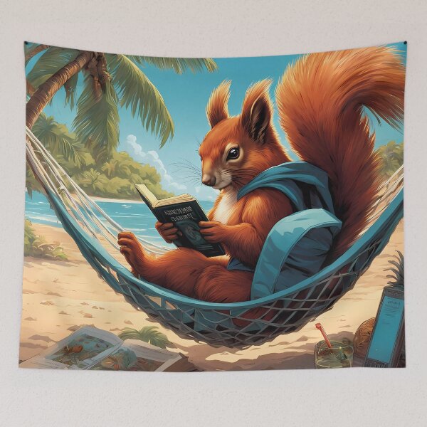 Item preview, Red Squirrel relaxing in a hammock designed and sold by Colin Bentham.