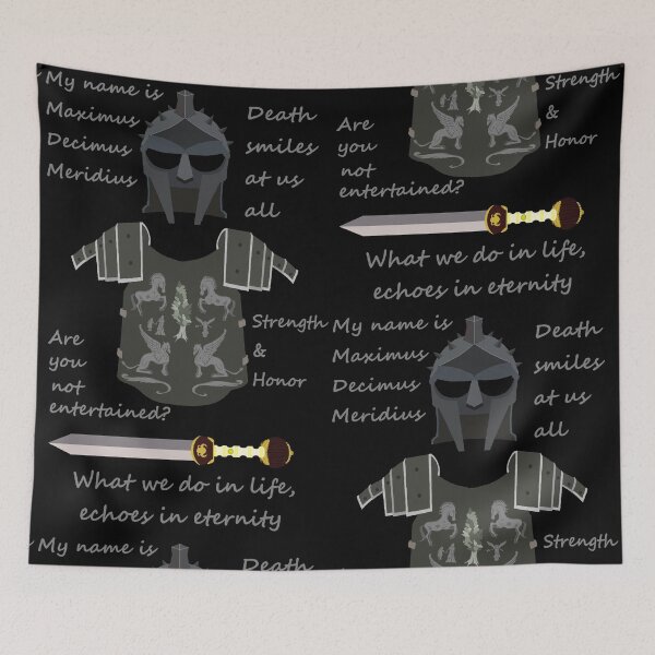Item preview, Gladiator movie quotes (maximus's armor and sword) designed and sold by Soulfate.