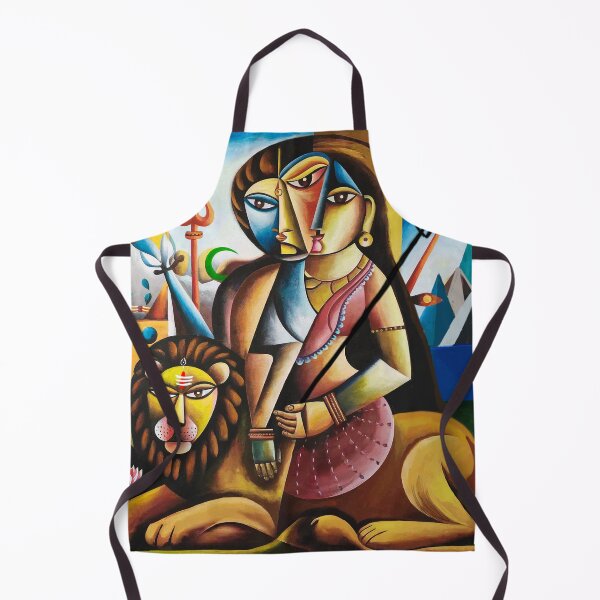 Item preview, Goddess Durga painting | Goddess Durga cubist style painting by kartick dutta designed and sold by KARTICK DUTTA.