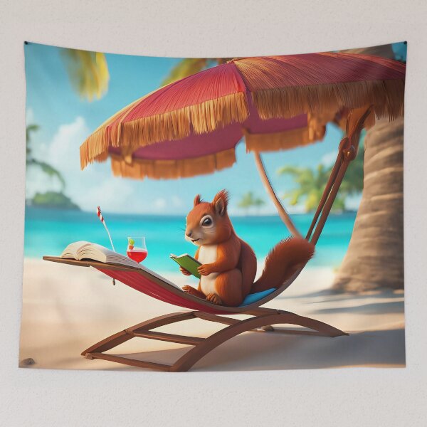 Item preview, Red Squirrel relaxing in a hammock designed and sold by Colin Bentham.