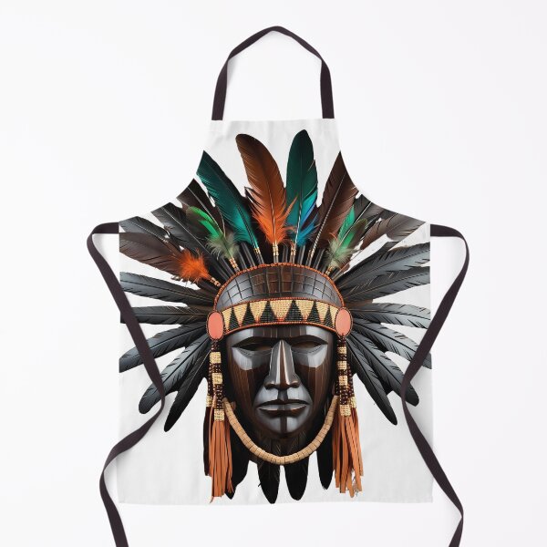 Item preview, Traditional Native American Tribal Mask with Feathers and Beads designed and sold by LoliDesignShop.