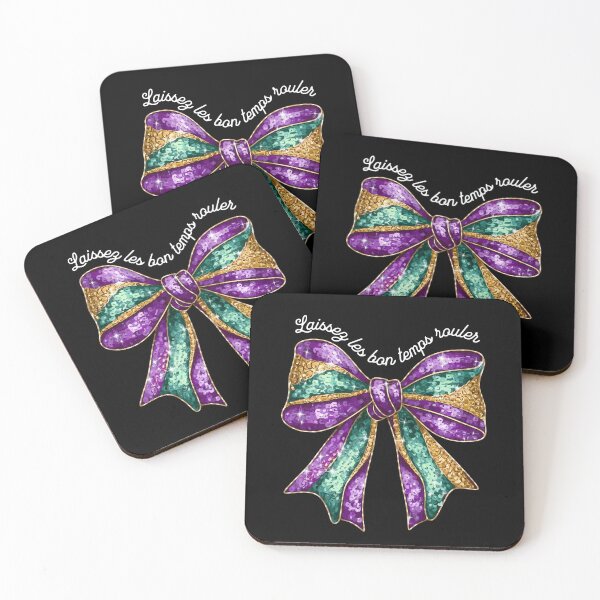 Item preview, Mardi Gras Coquette Bow Let the Good Times Roll designed and sold by darkskydelights.