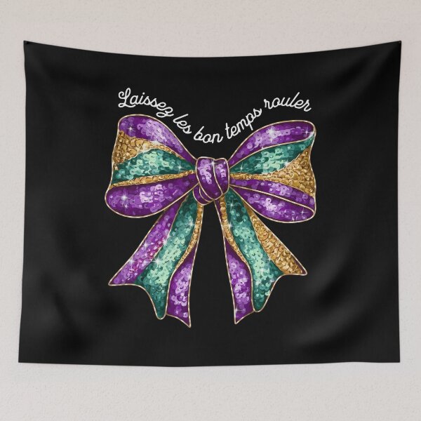 Item preview, Mardi Gras Coquette Bow Let the Good Times Roll designed and sold by darkskydelights.