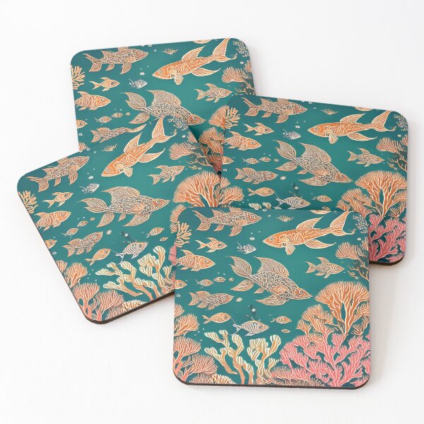 Item preview, Fishes and coral reefs pattern designed and sold by Creative_verse108.
