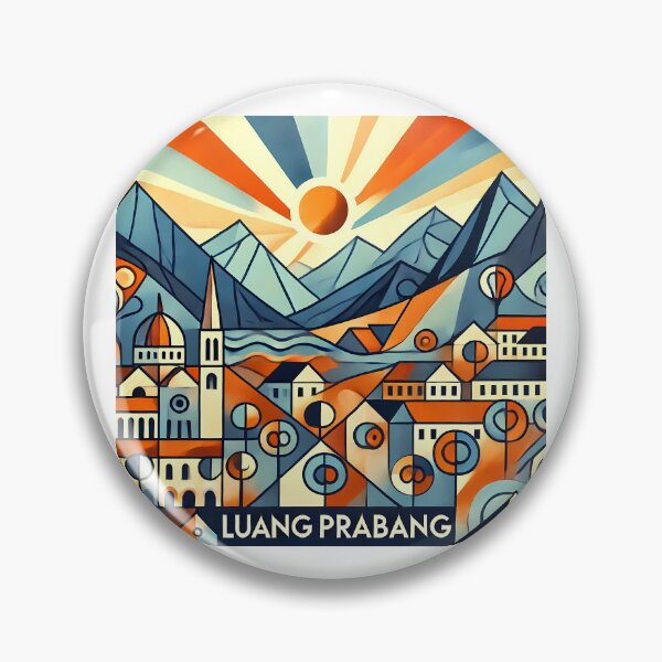 Item preview, Luang Prabang Cubism Art – Quirky Laos Adventure Vibes designed and sold by OzzFrequency.