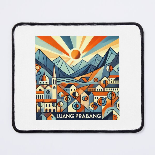 Item preview, Luang Prabang Cubism Art – Quirky Laos Adventure Vibes designed and sold by OzzFrequency.