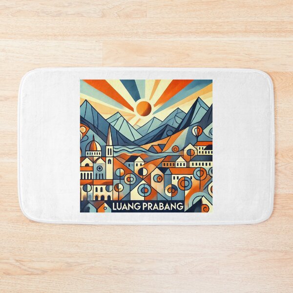 Item preview, Luang Prabang Cubism Art – Quirky Laos Adventure Vibes designed and sold by OzzFrequency.