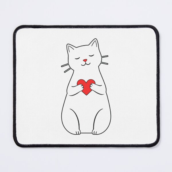 Item preview, White Kitty With Heart - Valentine's Day Cat designed and sold by OlexPrints.