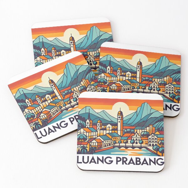 Item preview, Luang Prabang Cubism Art – Quirky Laos Adventure Vibes designed and sold by OzzFrequency.
