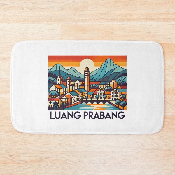 Item preview, Luang Prabang Cubism Art – Quirky Laos Adventure Vibes designed and sold by OzzFrequency.