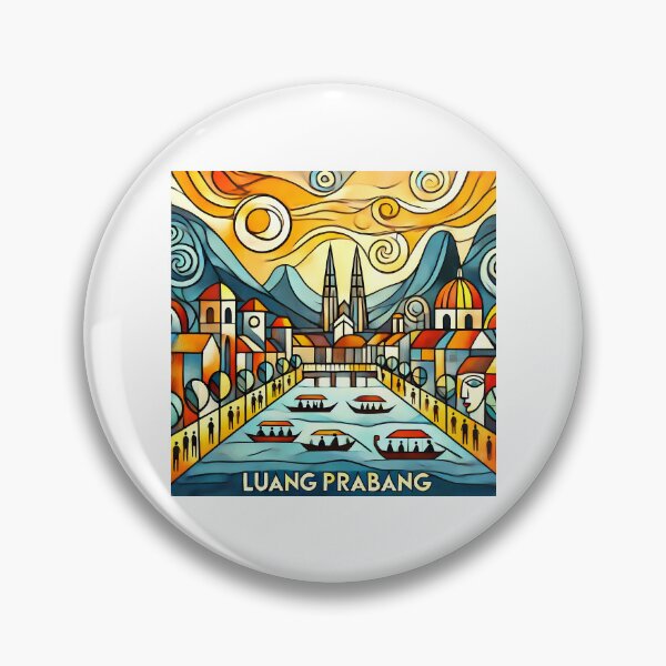 Item preview, Luang Prabang Cubism Art – Quirky Laos Adventure Vibes designed and sold by OzzFrequency.