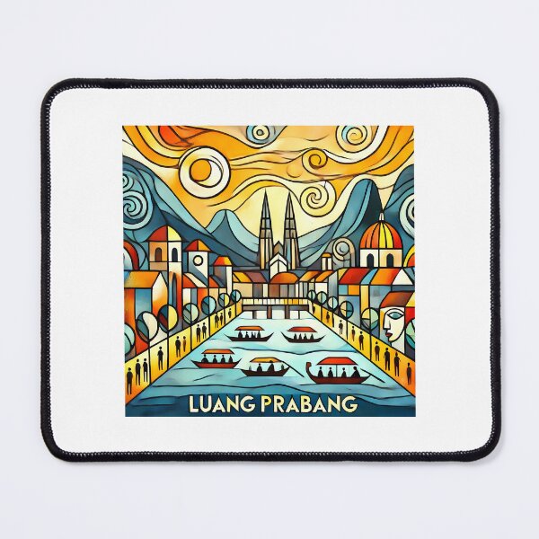 Item preview, Luang Prabang Cubism Art – Quirky Laos Adventure Vibes designed and sold by OzzFrequency.
