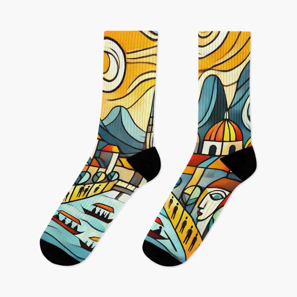 Item preview, Luang Prabang Cubism Art – Quirky Laos Adventure Vibes designed and sold by OzzFrequency.