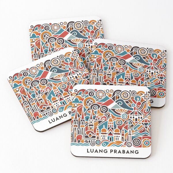 Item preview, Luang Prabang Cubism Art – Quirky Laos Adventure Vibes designed and sold by OzzFrequency.