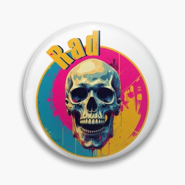 Item preview, rad, radical, 80s, vintage, skull, vintage skull, 80s skull, cool design, skull art, colorful skull, trapper keeper. designed and sold by SavageLegion.