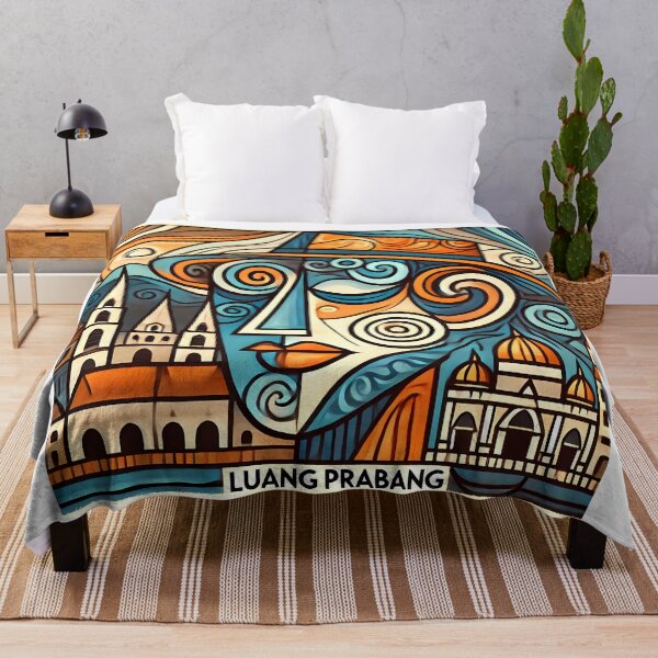 Item preview, Luang Prabang Cubism Art – Quirky Laos Adventure Vibes designed and sold by OzzFrequency.
