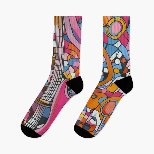 Item preview, Guitar Frenzy. Musician semi abstract design. designed and sold by Shoot-The-Moon.