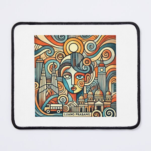 Item preview, Luang Prabang Cubism Art – Quirky Laos Adventure Vibes designed and sold by OzzFrequency.