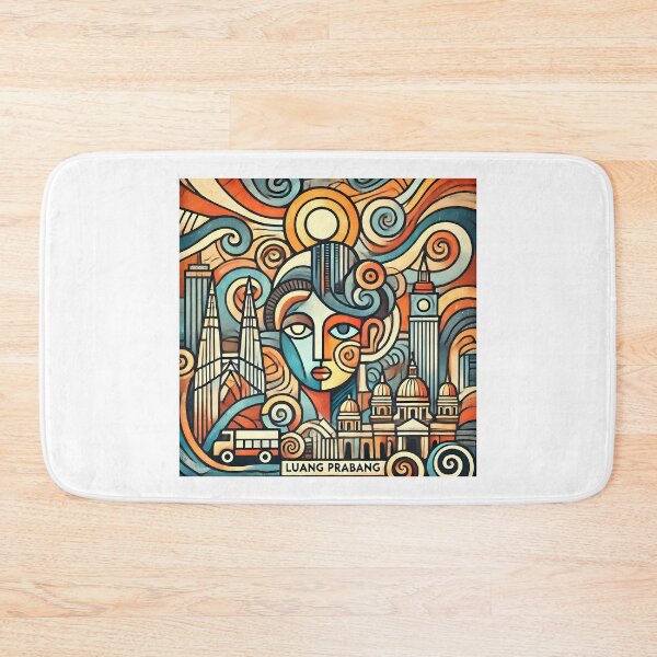 Item preview, Luang Prabang Cubism Art – Quirky Laos Adventure Vibes designed and sold by OzzFrequency.