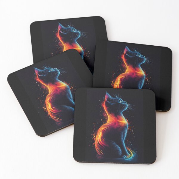 Item preview, A futuristic graphic design of a cat with neon-colored circuit board patterns running through its body, glowing accents, and a high-tech vibe designed and sold by TJprint.