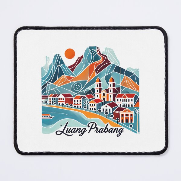 Item preview, Luang Prabang Cubism Art – Quirky Laos Adventure Vibes designed and sold by OzzFrequency.