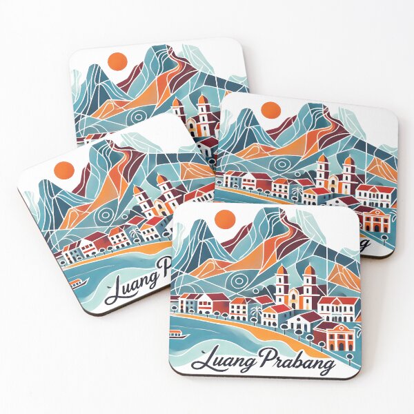 Item preview, Luang Prabang Cubism Art – Quirky Laos Adventure Vibes designed and sold by OzzFrequency.