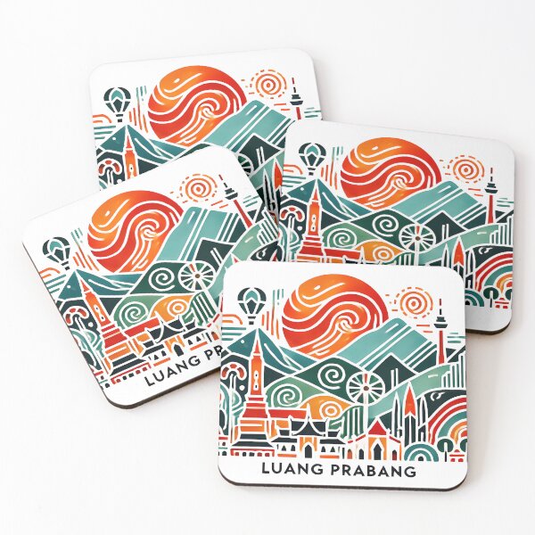 Item preview, Luang Prabang Cubism Art – Quirky Laos Adventure Vibes designed and sold by OzzFrequency.