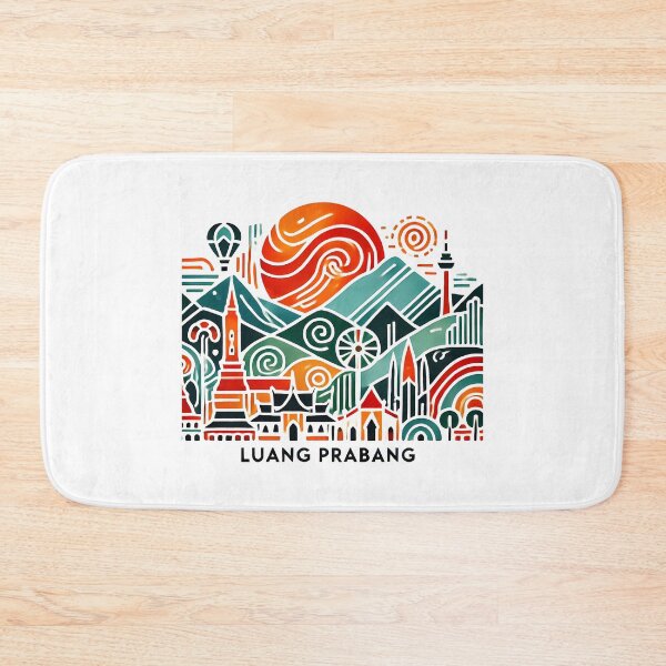 Item preview, Luang Prabang Cubism Art – Quirky Laos Adventure Vibes designed and sold by OzzFrequency.