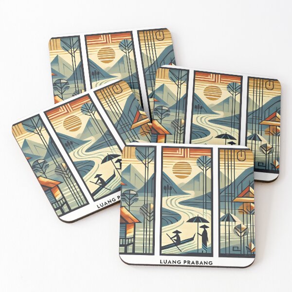 Item preview, Luang Prabang Cubism Art – Quirky Laos Adventure Vibes designed and sold by OzzFrequency.
