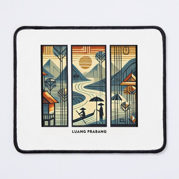 Item preview, Luang Prabang Cubism Art – Quirky Laos Adventure Vibes designed and sold by OzzFrequency.