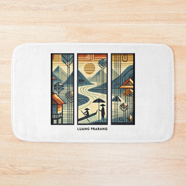 Item preview, Luang Prabang Cubism Art – Quirky Laos Adventure Vibes designed and sold by OzzFrequency.