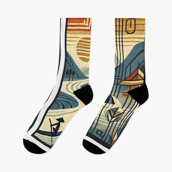 Item preview, Luang Prabang Cubism Art – Quirky Laos Adventure Vibes designed and sold by OzzFrequency.